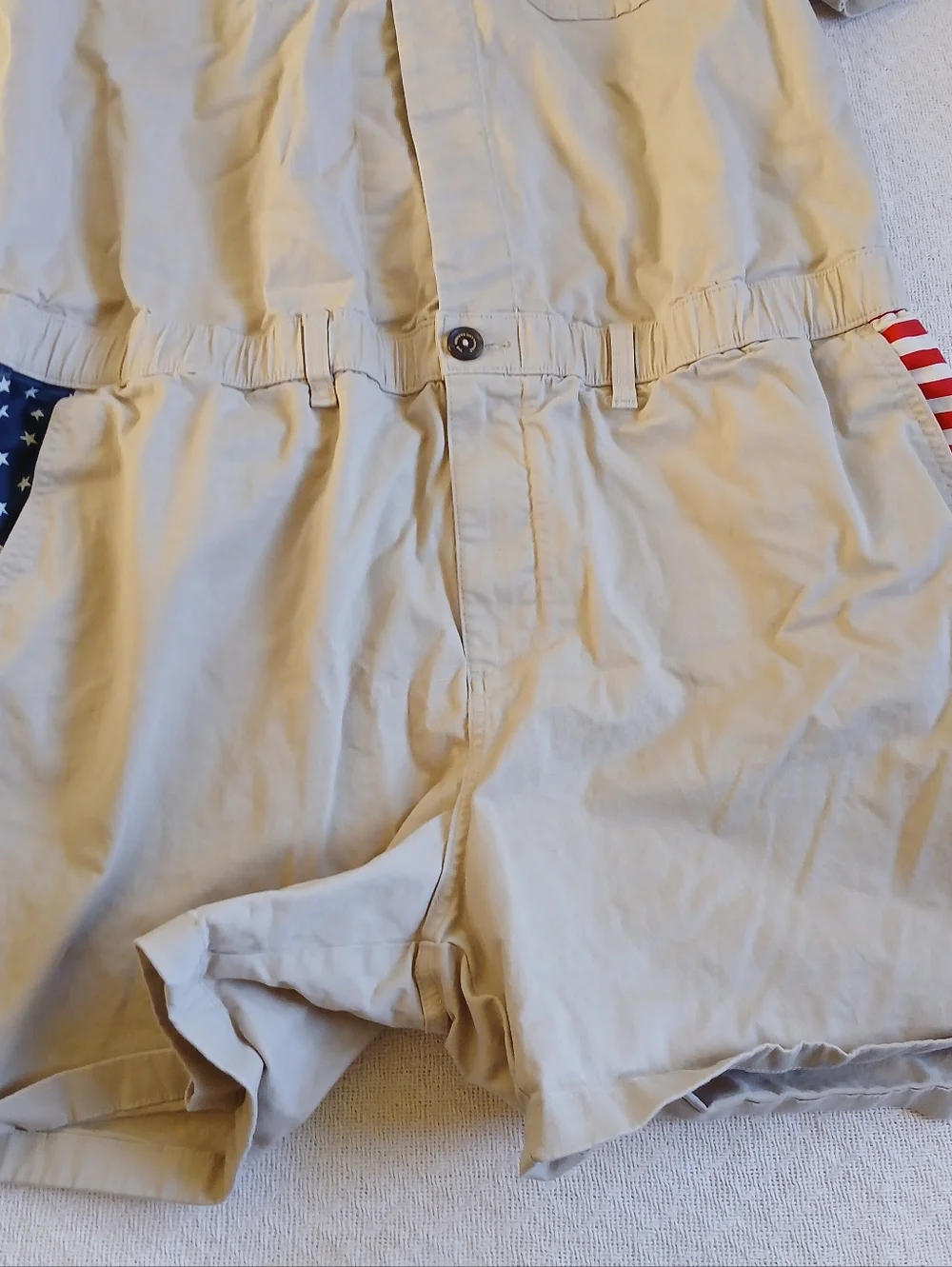 chubbies ♡ americana coveralls shortalls flag usa jumpsuit danger zone xxl retro
